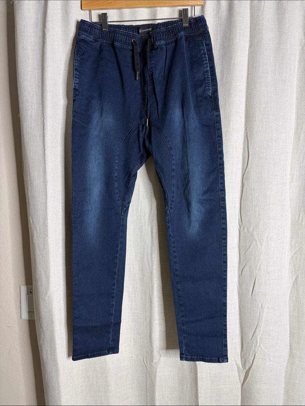Zanerobe Slim Drawstring Jeans in Dark Blue